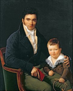 Retrato de un miembro de la familia Barbet con su hijo